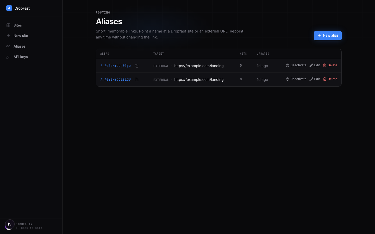 Stable short links that survive re-uploads